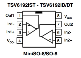 TSV6192A, Операционный усилитель с входом и выходом типа Rail-to-Rail